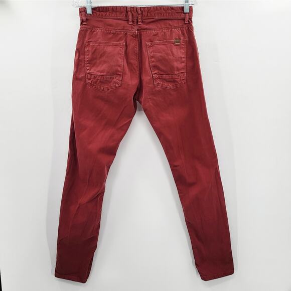 Zara Man Denim Wear Rust Color Brown Jeans 5-Pocket Zip Button Fly Men's Size 31 - Picture 2 of 8